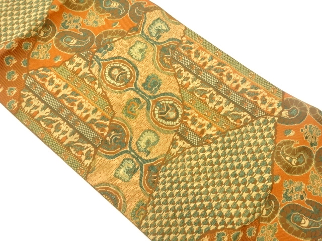 JAPANESE NAGOYA OBI / SILK / CHIKUZEN HAKATA / WOVEN SARASA